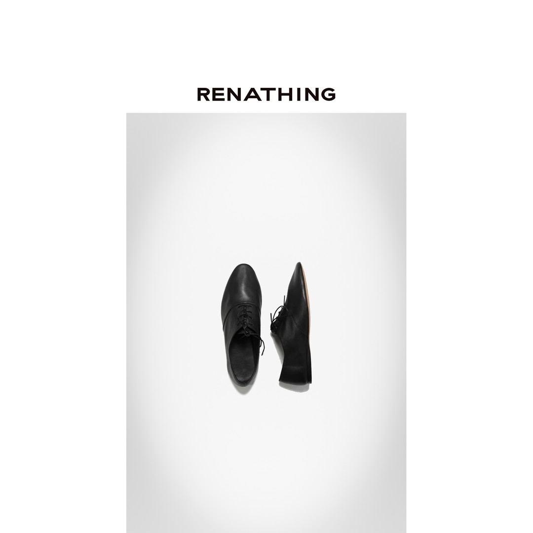 【RENATHING】复古系带深口平底单鞋主图