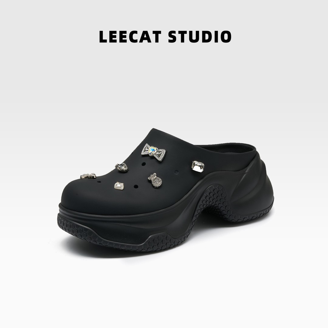 LeeCat Studio | 2025新款春夏洞洞鞋真皮包头鞋舒适女LES24X103主图