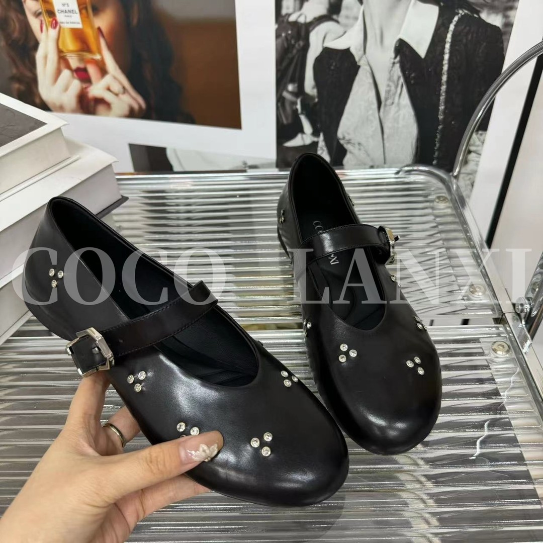 【COCO LANXI】法式玛丽珍鞋水钻圆头平底复古百搭小单鞋25DX212LX主图