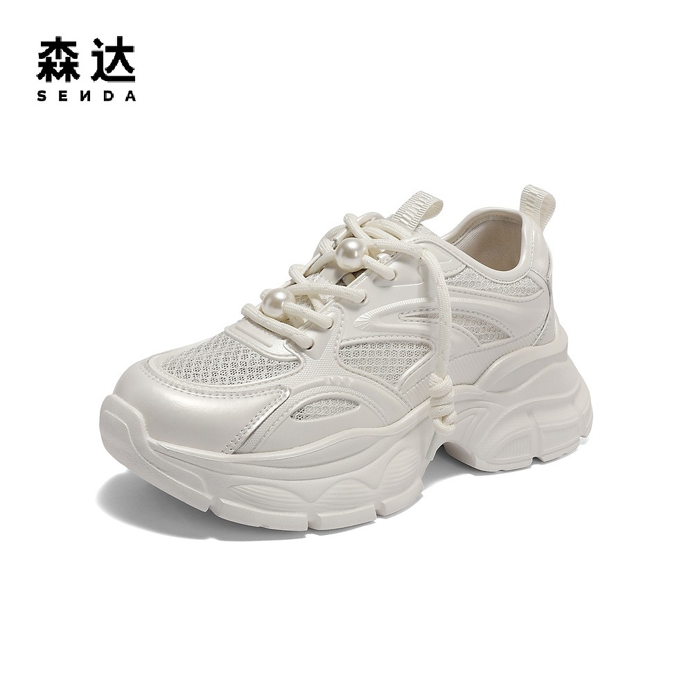 【百丽集团-森达】新款户外运动厚底休闲老爹鞋小白鞋女XMS01BM5主图