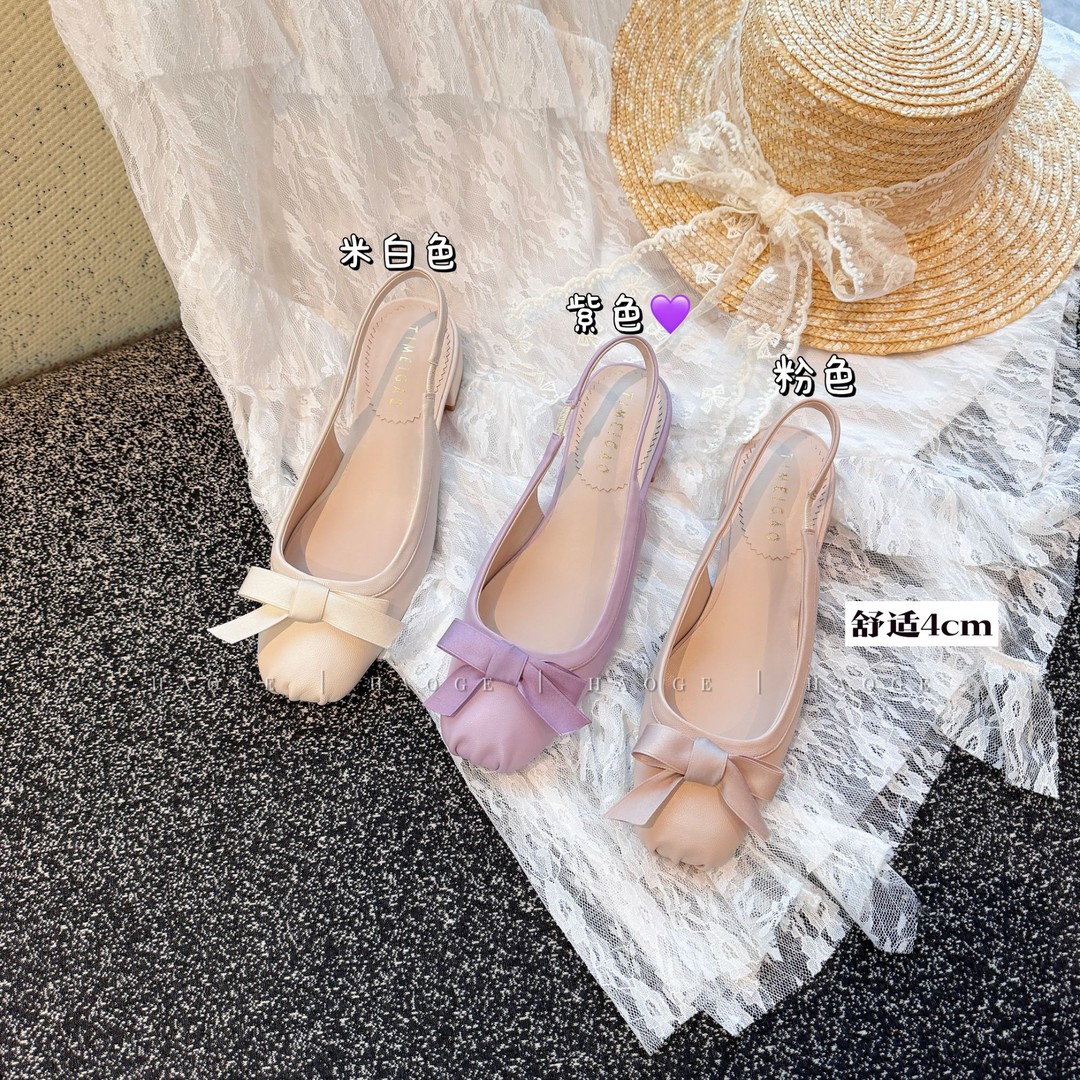 法式单鞋女中跟凉鞋新款春秋玛丽珍女鞋夏款方头粗跟高跟鞋主图