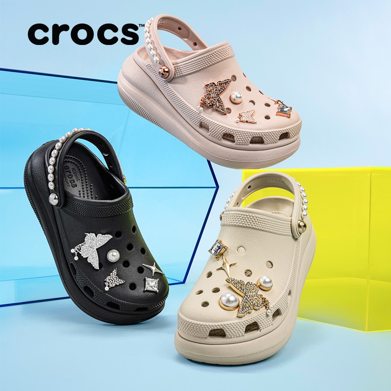 CROCS/卡骆驰【DIY粉色泡芙洞洞鞋】沙滩鞋厚底男女鞋|207521主图