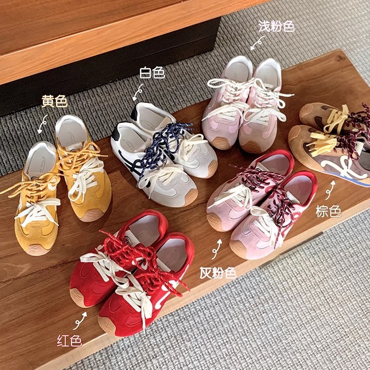 内增高红色德训鞋女2025年春季新款百搭复古运动休闲鞋丑萌阿甘鞋主图