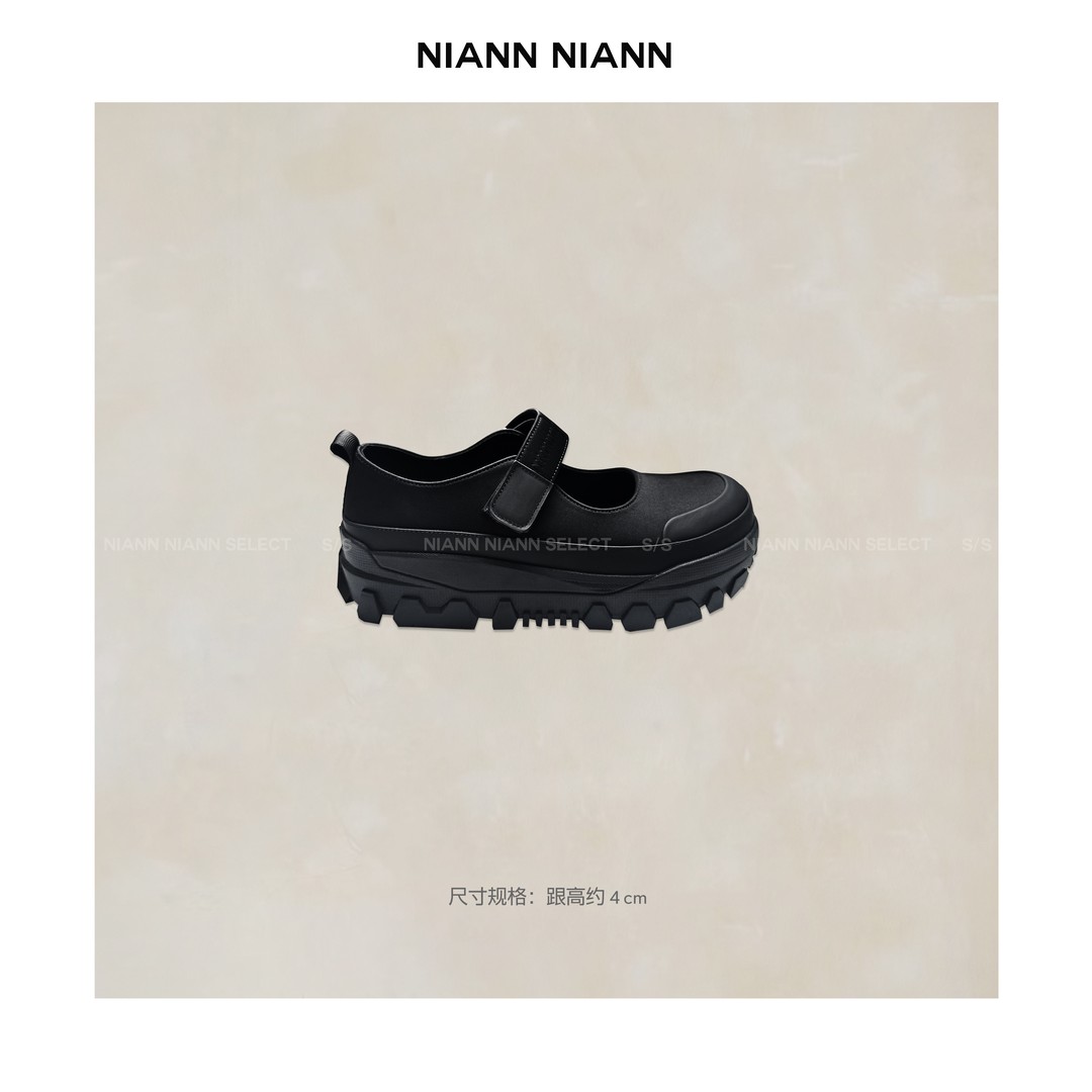  NiannNiann 2025新品鞋履法式复古包头机能玛丽珍15418主图