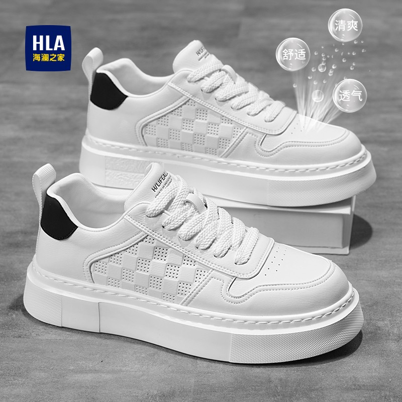 HLA/海澜之家男鞋夏季新款休闲鞋潮流百搭学生小白鞋透气潮鞋板鞋主图