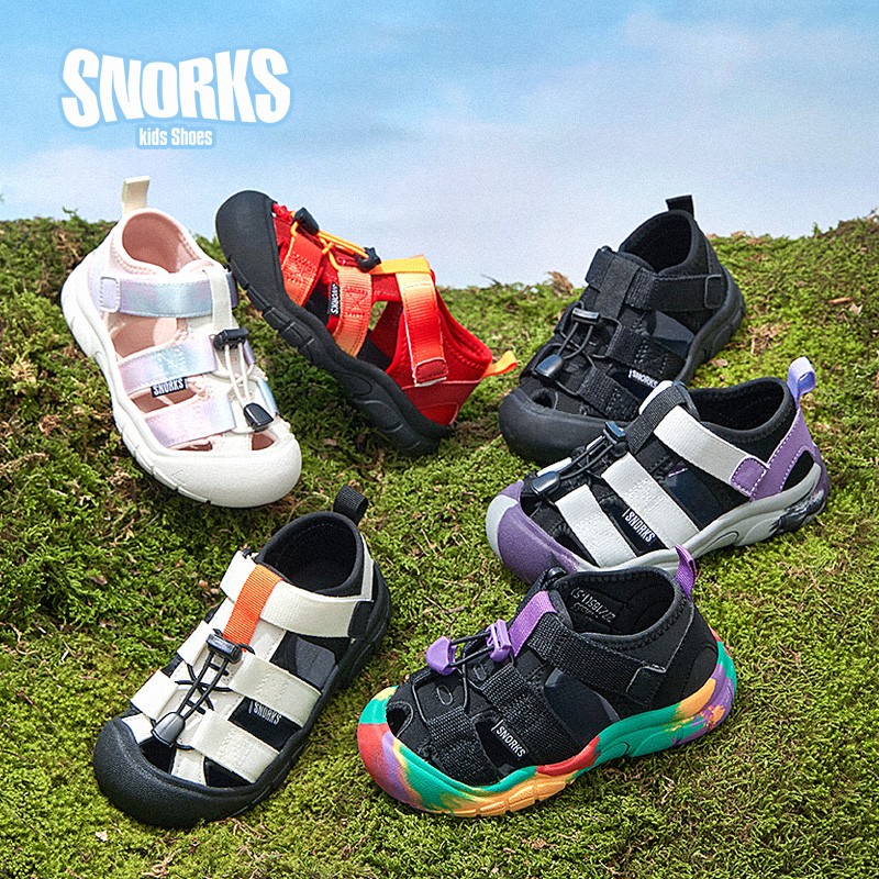 SNORKS夏季新舒适透气防滑轻薄包头防撞干湿两穿女童运动男童凉鞋主图