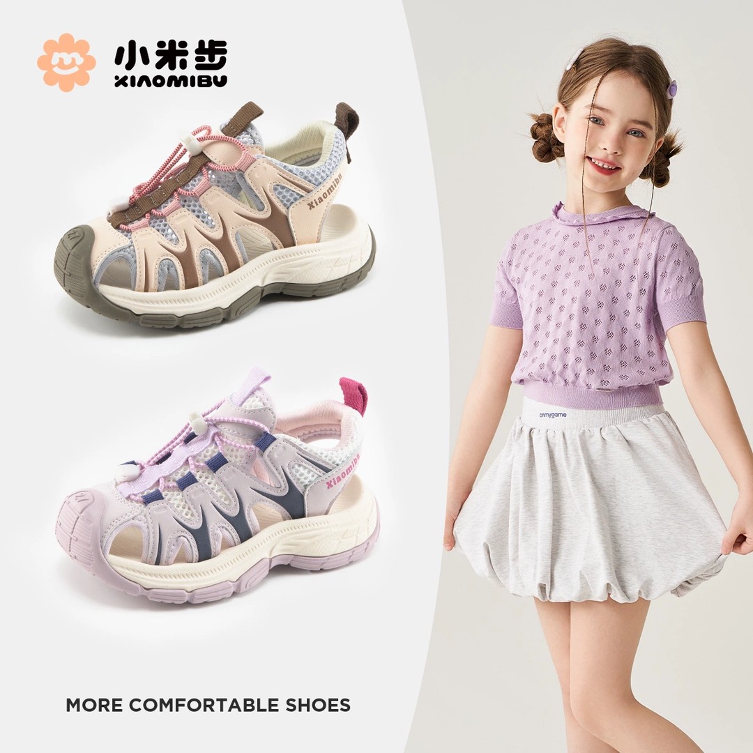 小米步【梅子酱】女童运动凉鞋2025夏季儿童女宝中大童沙滩鞋户外主图