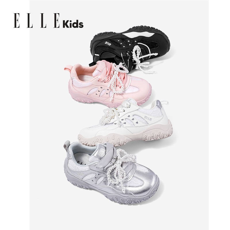 ELLE KIDS童鞋2025春秋新款女童运动鞋时尚德训鞋女孩防滑休闲鞋主图