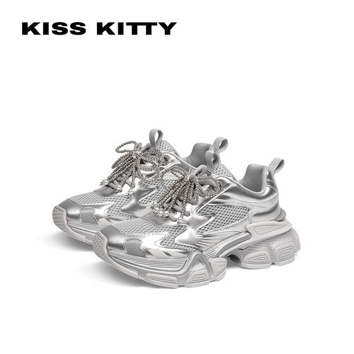 KISSKITTY时尚网面拼接增高厚底老爹鞋SA65110-61-YT主图