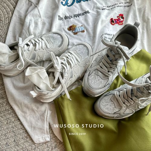 【soso】25ss｜内增高夏日拼接蕾丝网面透气阿甘鞋小白鞋主图