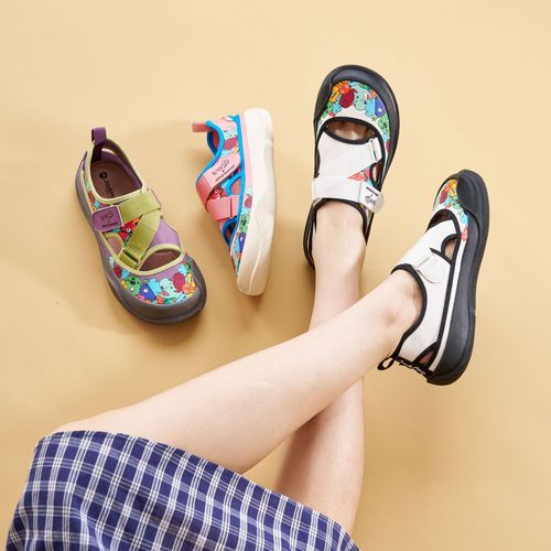 J&M/快乐玛丽25年新款原创涂鸦时尚百搭夏季透气软底鞋网面66253W主图