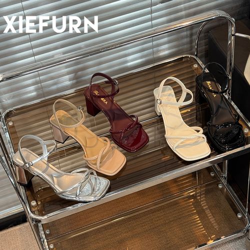 XIEFURN/鞋夫人银色高跟鞋2025夏季法式气质配裙子不累脚绝美凉鞋主图