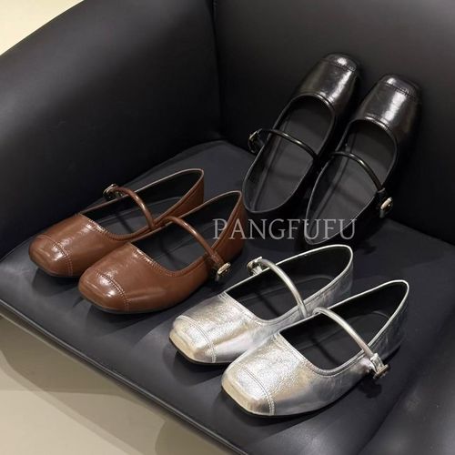 【胖福福大码女鞋】玛丽珍鞋法式平底百搭温柔芭蕾单鞋女主图