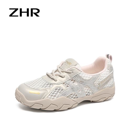 ZHR德训鞋女鞋2025夏季新款网面透气百搭厚底增高潮流运动休闲鞋主图