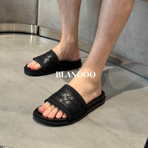 BLANDOO “进口超纤皮” B*V编织男士经典百搭舒适一字拖9BD51主图