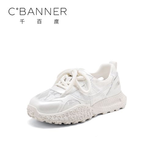 C.BANNER/千百度厚底阿甘德训鞋女2025夏新款镂空透气百搭休闲鞋主图