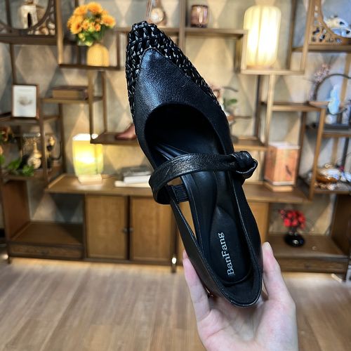 半坊手工女鞋|34-40|4cm|新款夏季编织真皮镂空复古气质百搭凉鞋主图
