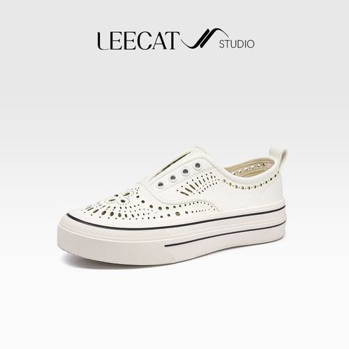 LeeCat Studio | 夏季女款百搭休闲鞋透气镂空设计板鞋LES25X0242主图
