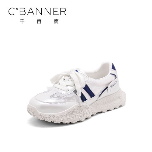 C.BANNER/千百度透气德训鞋女2025新款舒适休闲运动百搭阿甘鞋主图