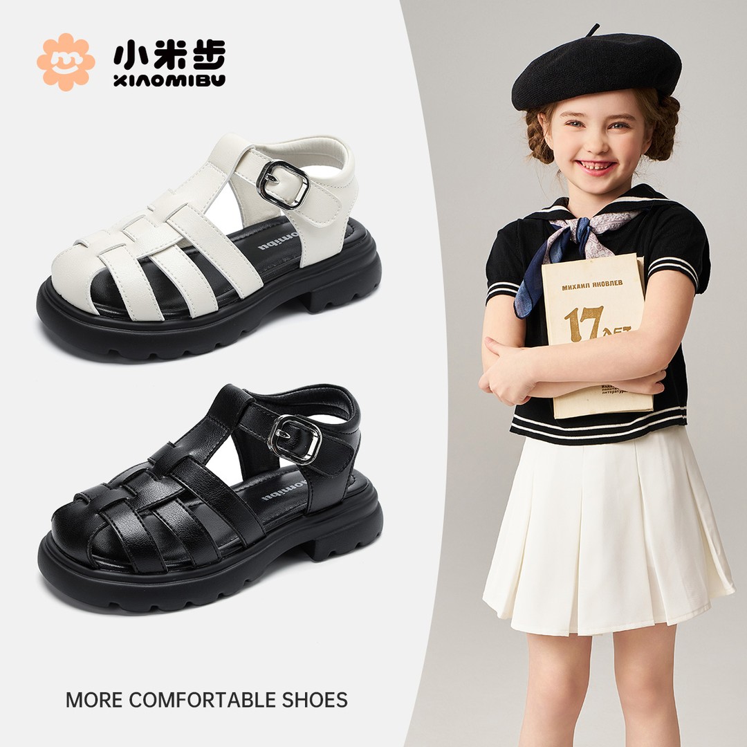小米步【流光】罗马凉鞋2025年夏季新款时尚休闲软底软底软底包头主图