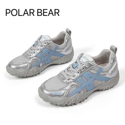 POLAR BEAR 软底德迅鞋女2025春新款复古百搭网面休闲运动鞋369-1主图