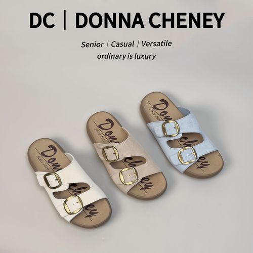 DONNA CHENEY双魔术鞋勃肯拖鞋2025夏牛皮复古百搭外穿厚底凉拖主图