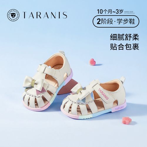 泰兰尼斯凉鞋夏季新款蝴蝶结公主鞋软底女童镂空透气T11B3B2922主图