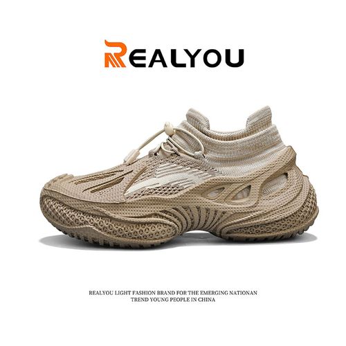 REALYOU/雷友新款老爹飞织袜套鞋男女同款透气时尚百搭户外休闲鞋主图
