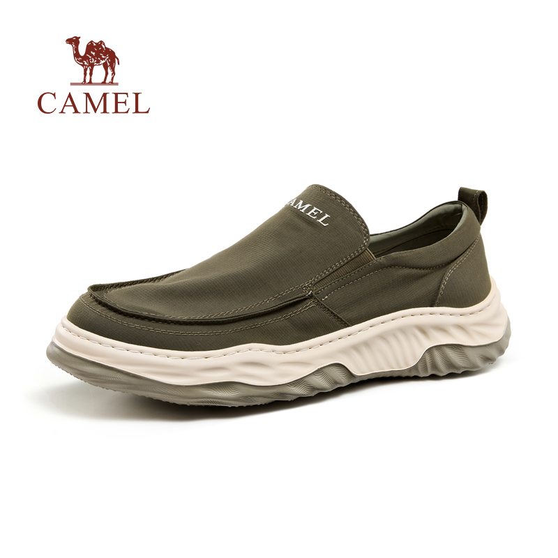 【胡可推荐】camel「凉感防泼水」软底一脚蹬舒适透气男士休闲鞋主图