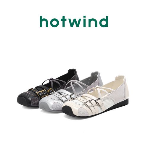 Hotwind/热风小众设计感玛丽珍鞋2025夏季新款古风浅口芭蕾鞋单鞋主图