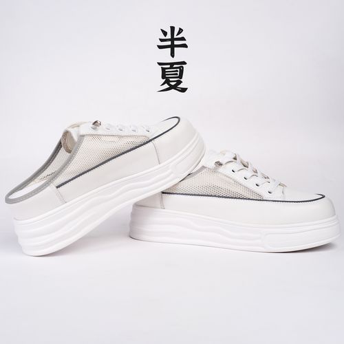【半夏】厚底4+2cm包头半拖外穿一脚蹬凉拖鞋主图