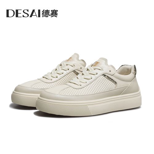 德赛夏季【品牌同款】透气休闲鞋男款百搭时尚潮流高端小白鞋板鞋主图