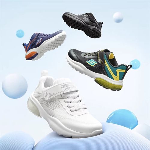 SKECHERS/斯凯奇男童气垫闪穿童鞋春夏透气一脚蹬跑步运动403839主图
