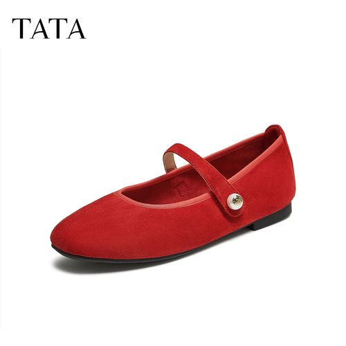 TATA/他她2025秋浅口女时尚软底休闲平底玛丽珍鞋新款YTK01CQ5主图