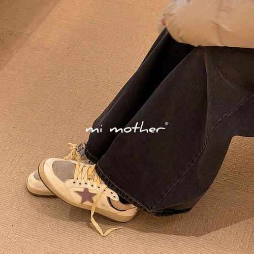 mi mother“严选星星”头层牛皮 脏脏鞋板鞋小白鞋咪妈家25开春限定主图