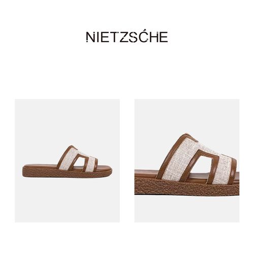 Nietzsche｜沙滩H型软底鞋｜软到对折！精致不累脚 平底拖鞋25L8414主图