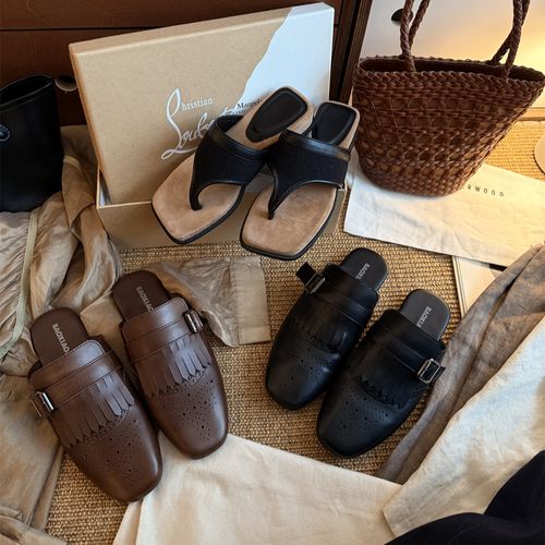 BAO/宝小姐2025夏季新款穆勒时装拖鞋百搭女软底女鞋7800-1790主图
