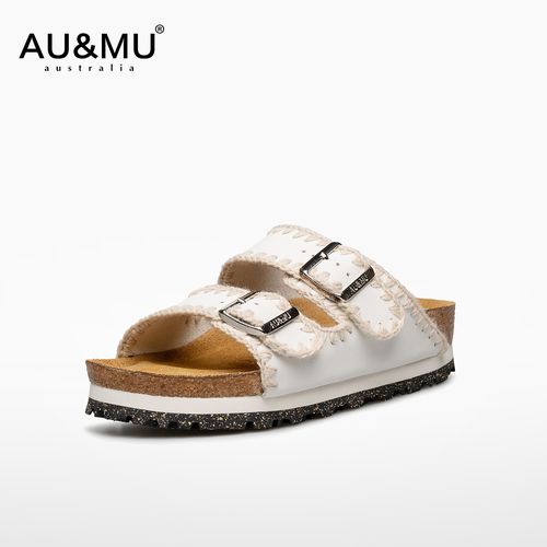 AUMU【山茶花】新品勃肯女鞋软木底舒适外穿一脚蹬拖鞋一字拖2089主图