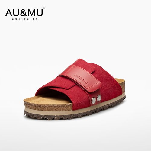AUMU2025春夏舒适男女款勃肯鞋软木底露趾凉拖鞋一脚蹬沙滩鞋2061主图