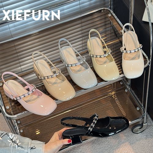 XIEFURN/鞋夫人法式气质玛丽珍女粗跟包头凉鞋2025夏季新款高跟鞋主图
