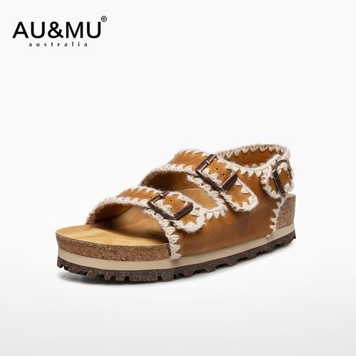 AUMU2025夏季新款【格桑花】勃肯女鞋外穿软木底露趾透气凉鞋女2080主图