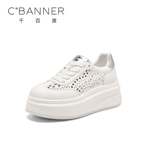 C.BANNER/千百度厚底休闲鞋2025新款时尚镂空透气百搭潮流休闲鞋主图
