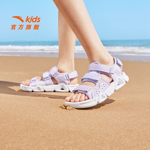 安踏童鞋儿童凉鞋女童鞋子2025男童夏季运动鞋软底透气露趾沙滩鞋主图