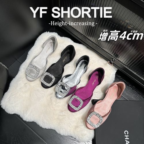 甜甜女孩·水钻方扣圆头中空凉鞋女外穿2025新款法式平底浅口单鞋主图