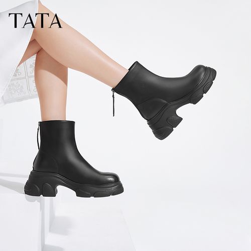 喵爪靴TATA他她气质厚底弹力靴女靴子加绒短靴秋冬季新款CEG02DD4主图