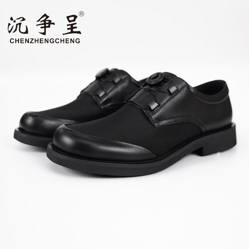 【沉争呈】旋转扣冰丝网夏季透气德比鞋商务正装男士皮鞋婚鞋主图