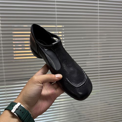 3cm/羊皮/真皮粗跟单鞋女舒适中跟百搭方头一字带玛丽珍女鞋子40主图