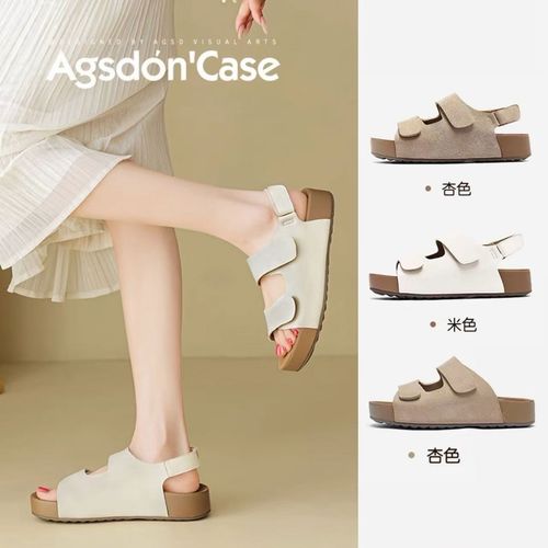 【奥古狮登】厚底凉鞋女夏季外穿复古勃肯凉拖鞋352117+452042AA主图