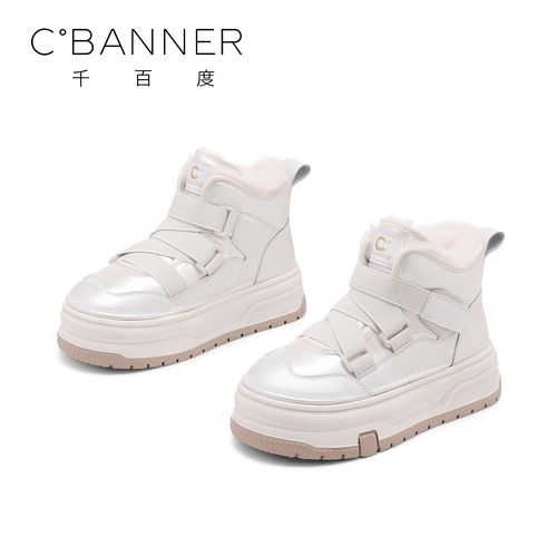 C.BANNER/千百度蛇年新款厚底时尚加绒高帮鞋2025保暖百搭雪地靴主图