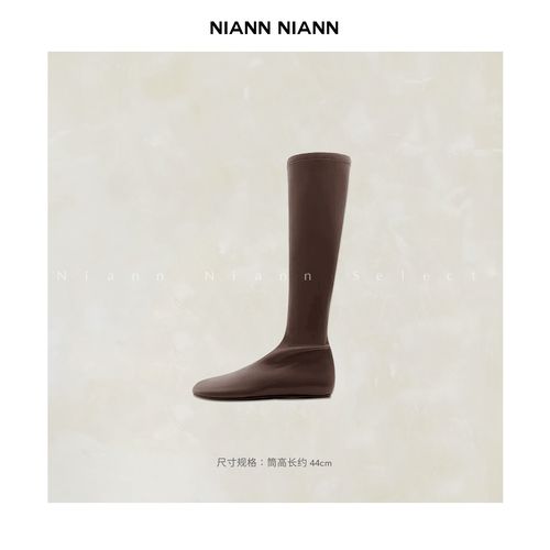  NiannNiann 新品高级气质澳洲进口弹力羊皮高筒弹力靴15843主图